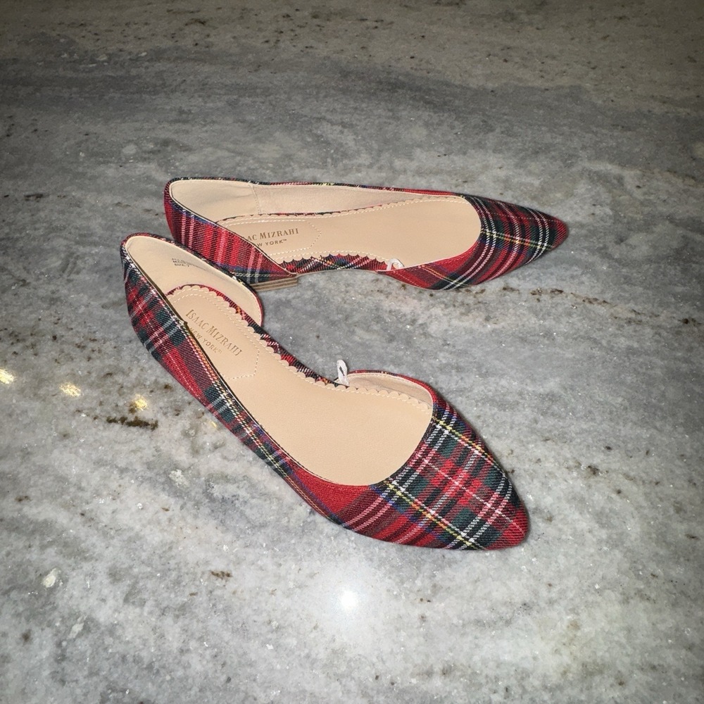 NWOT Isaac Mizrahi Women's 7 Tartan Plaid D'Orsay Flarts Business Casual Preppy